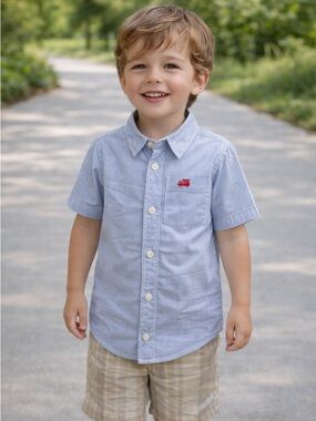 NWT Carter's Blue Striped Kids button up Shirt